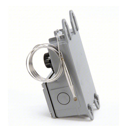 Warmup line voltage thermostat with remote capillary temperature sensor