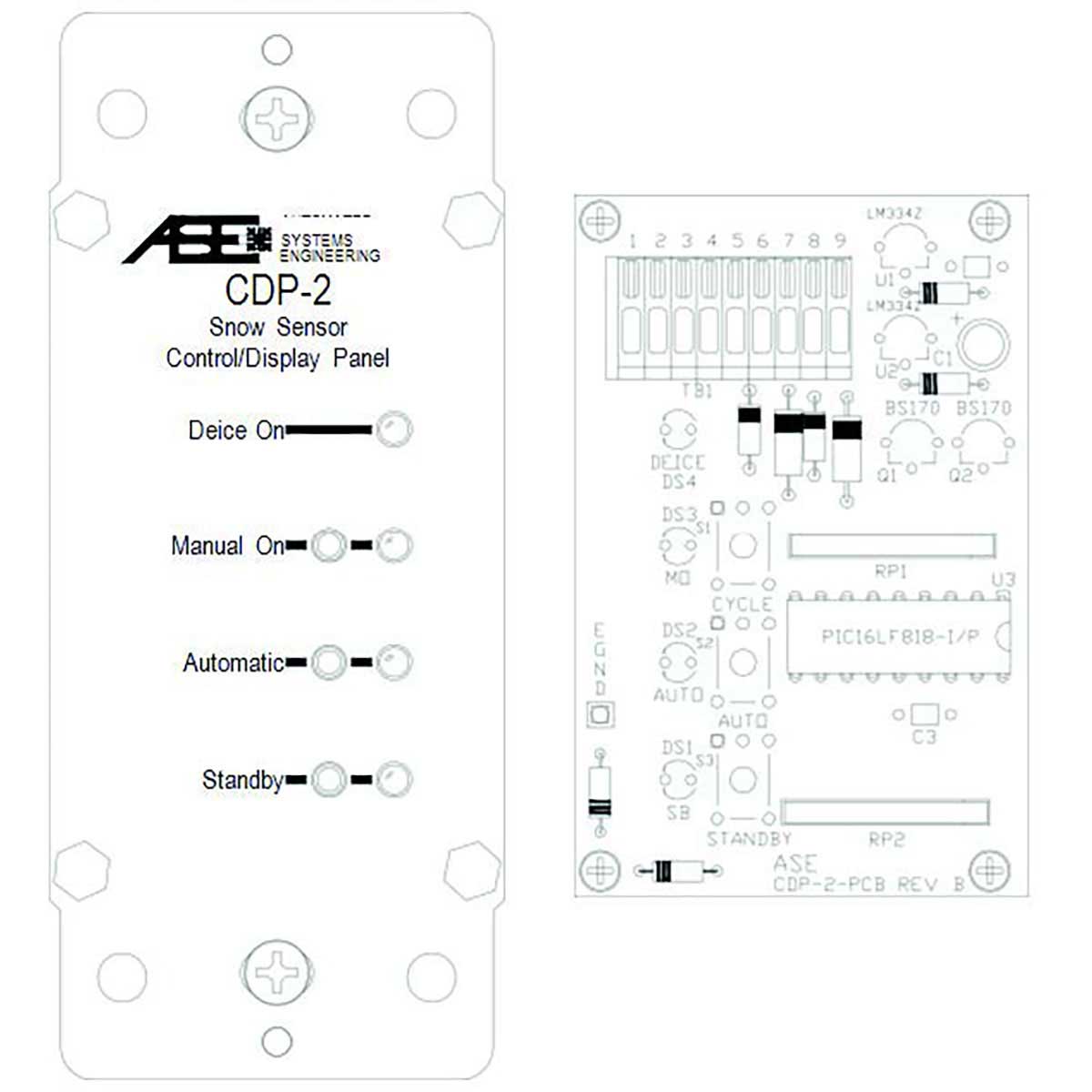 Warmup Snow Melting Sensor Control Display Panel - CDP-2 Sketch