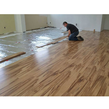 Warmup Foil Radiant Heating System been installed under laminate flooring