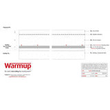 Technical diagram or plan with 'Warmup' branding on a white background