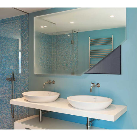 Warmup Mirror Defoggers Pad Installed behind a mirror 