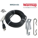Warmup electric floor heating cable kit with hooks and plug on a white background