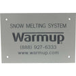 Warmup Name Plate Snow Melt Heater