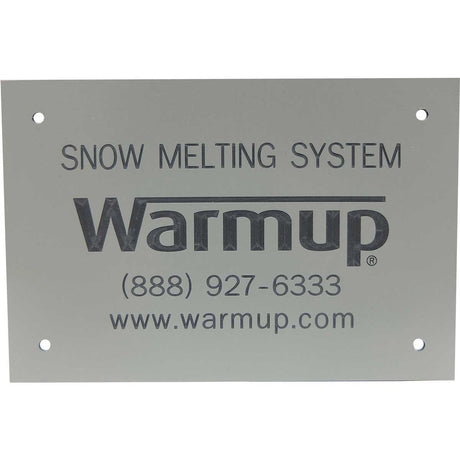 Warmup Name Plate Snow Melt Heater