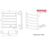 WarmUp Electric Towel Warmers Chelsea Curve n Round - TW090 PC