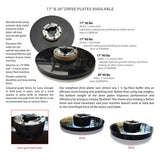 Professional rotary floor machine drive plate with universal clutch