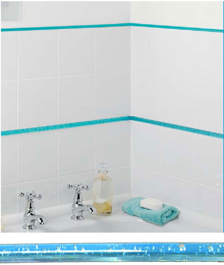 Listellos Hydro Glass Effect Blue Trims For Tile By Homelux