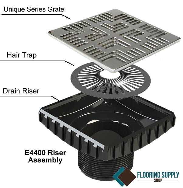 Ebbe Unique Square Shower Drain Navajo by FlooringSupplyShop.com